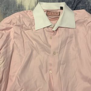 Mens Thomas Pink Slim Fit Prestige Pink Gatsby collar/sleeve Button-down Shirt